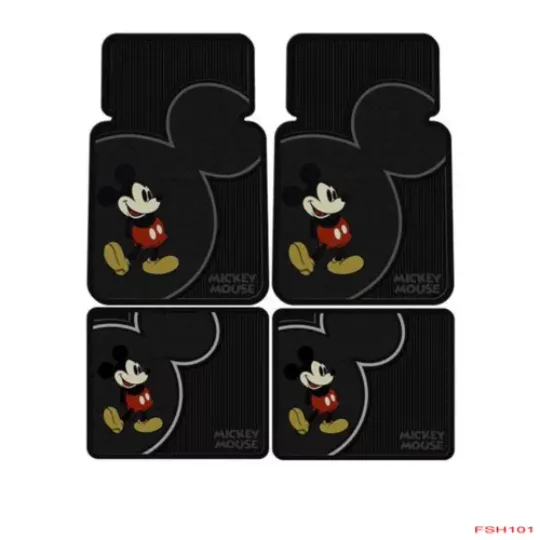 Brand New Disney Cartoon Mickey Mouse Car Truck Rubber Front Back Floor Mats