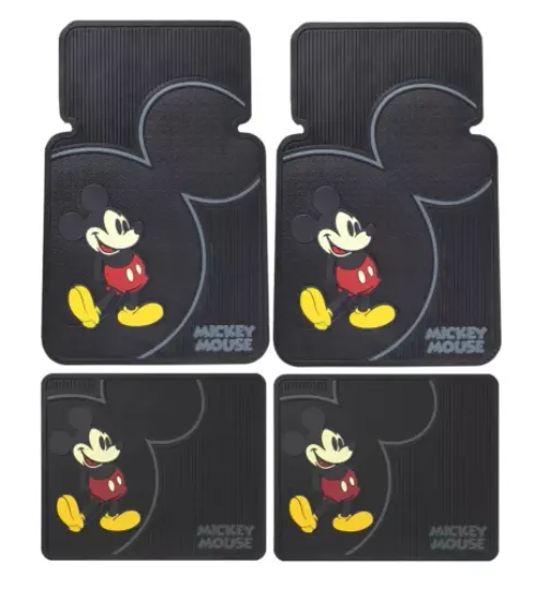 NEW 4PC Disney Mickey Mouse Car Truck Front Back Rubber All Weather Floor Mats