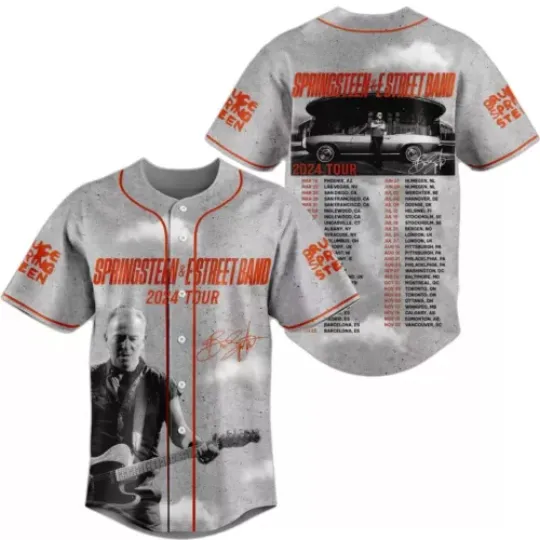 Bruce Springsteen E Street Band World Tour 2025 Baseball Jersey, Music Bruce Springsteen E Street Baseball Jersey