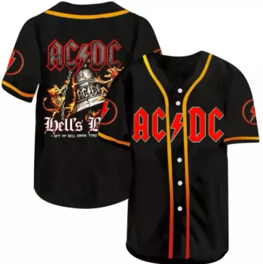 AC.DC Got My Bell Rock Band Baseball Jersey, AC.DC Band Baseball Jersey