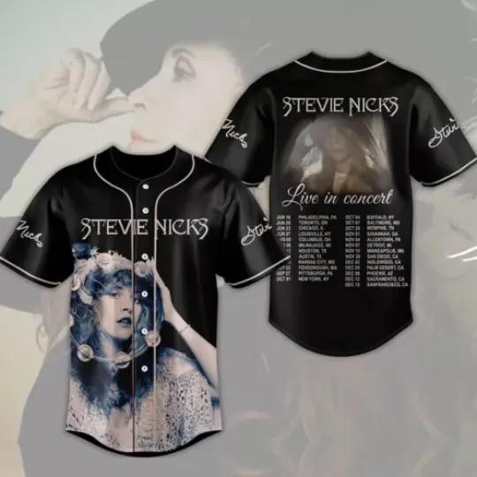 Stevie Nicks Tour 2025 Live In Concert Baseball Jersey,  All Over Printed Music Baseball Jersey
