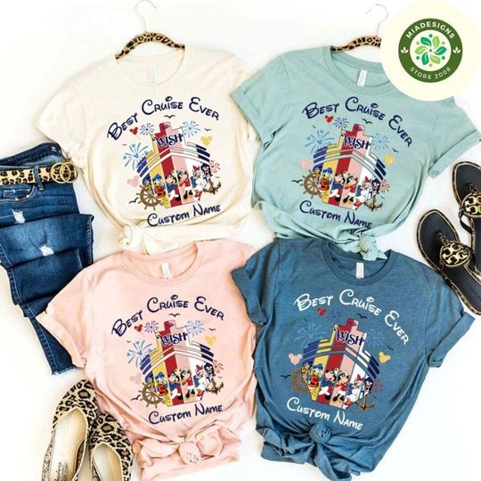 Personalized Mickey & Friends Disney Cruise Shirt, Best Cruise Ever Disney Family Cruise Vacation 2025, Cruise Squad Disney Wish Dream Magic