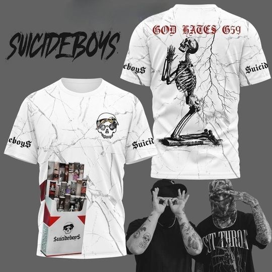 Suicideboys 3D T-Shirt, Suicideboys God Hates G59 3D T-Shirt, Suicideboys Tour 3D T-Shirt, G59 Merch, Suicideboys Album 3D T-Shirt