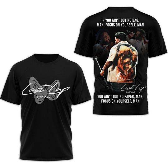 Rod Wave 3D T-Shirt, Last Lap Tour 3D T-Shirt, Rapper Concert 3D T-Shirt, Hip Hop Music Fan Gift, Rod Wave Rapper 3D T-Shirt