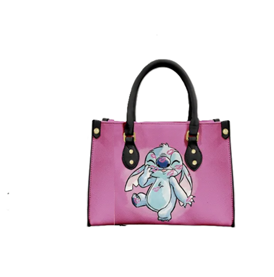 Stitch Valentine Leather Handbag, Cartoon Stitch Valentine Bag, Shoulder Bag, Gift For Her