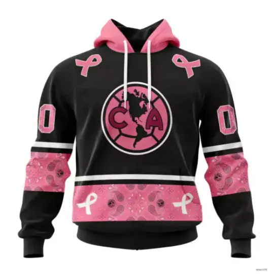 Custom Liga MX Club América OCTOBER WE WEAR PINK BREAST CANCER Hoodie