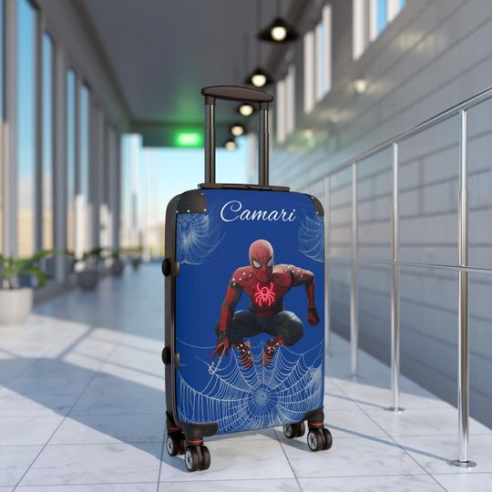 Personalized Spidey-Man Suitcase - Kids Luggage, Travel Bag, Custom Name Suitcase, Boys Travel Gear, Superhero Bag, Birthday Gift