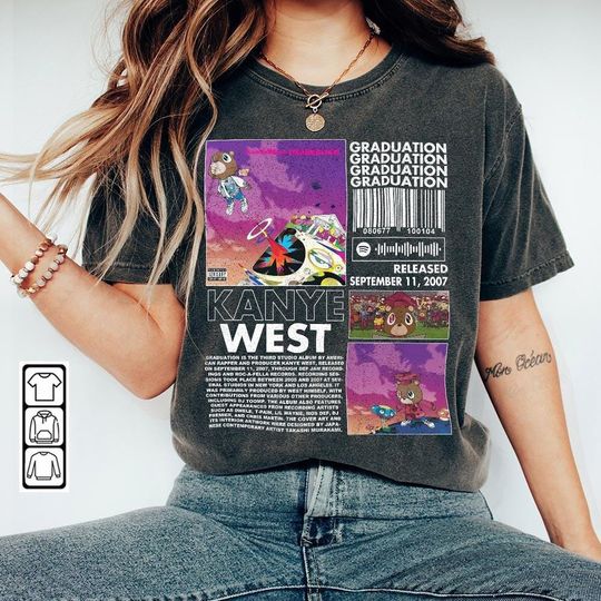 Kanye West Rap Shirt, Kanye West Album 90s Y2K Merch Vintage Rapper Hiphop, Ye Rapper Retro Unisex Gift Bootleg