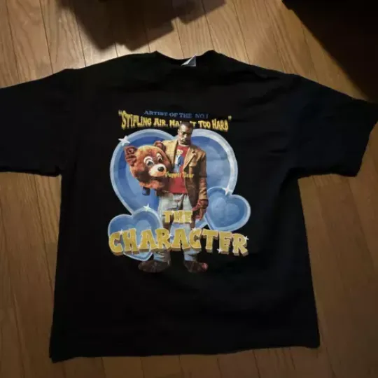 Kanye West T-shirt The Character basic black tee 90s Concert Tour