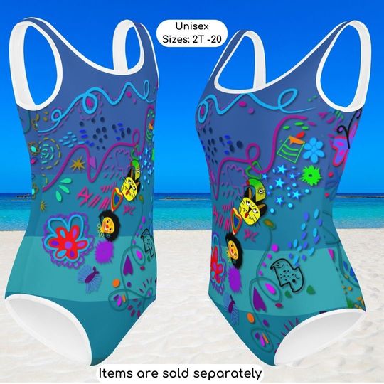 The Enchanted Family Kids & Youth Swimsuit, Girls Swimsuit, Gift for Her, Gift for Daughter, Summer, Halloween, Cosplay, Cruise, Birthday