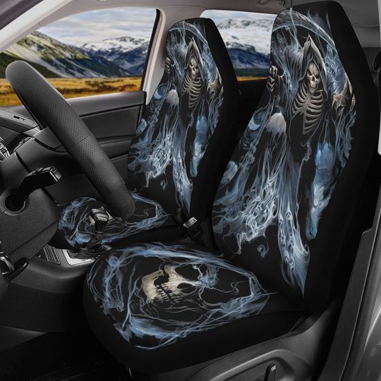 Grim reaper Skull Car Seat Cover car mat Halloween death seat cover mat ghost car seat protector skull mat skeleton car mat seat protector