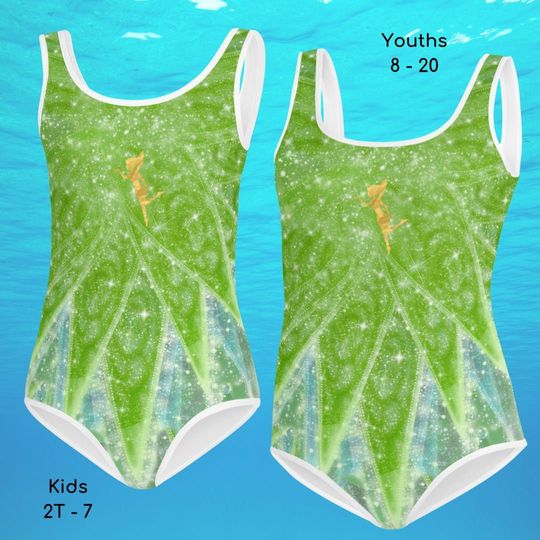 Tinkerbell Fairy Swimsuit Kids Youths Swimwear Beachwear Beach Vacation Summer Cosplay Halloween Parks Birthday Gift Theme Party Beach Party