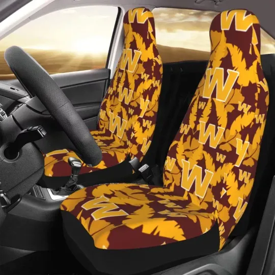 2pcs Washington Redskins Elastic Car Seat Covers Hawaii Style Print Seat Cover