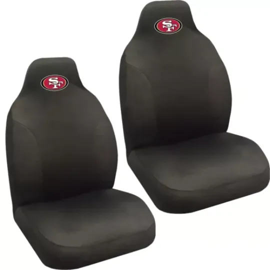NEW Football football San Francisco 49ers Seat Covers Universal Fit - 2 PC