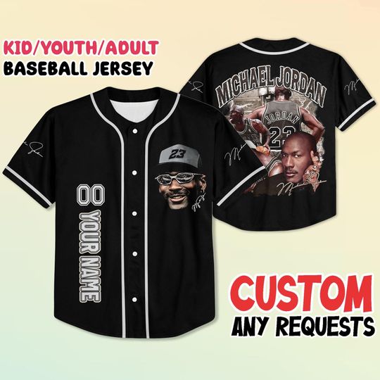 Personalized MJ Baseball Jersey, Custom MJ 23 Baseball Jersey, Baseball Jersey Team Outfit, Gift For Fan
