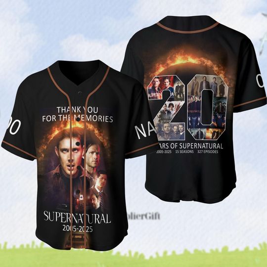 Supernatural Baseball Jersey, Custom Supernatural Baseball Jersey, Winchester Brothers Baseball, Supernatural Signatures 2005-2025 Gift