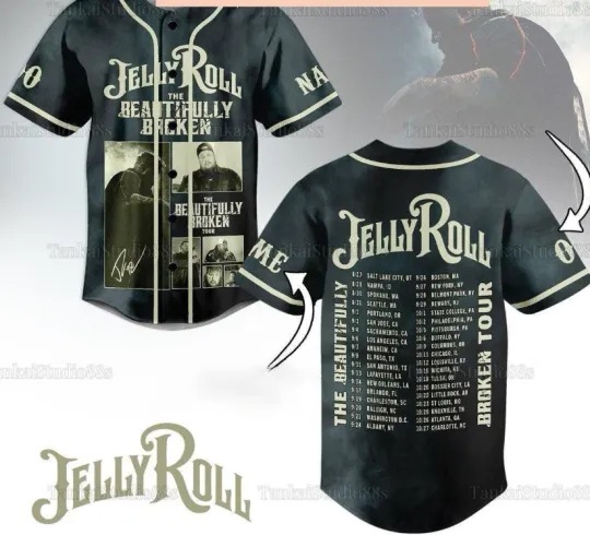 Jelly Roll Tour 2025 Baseball Jersey