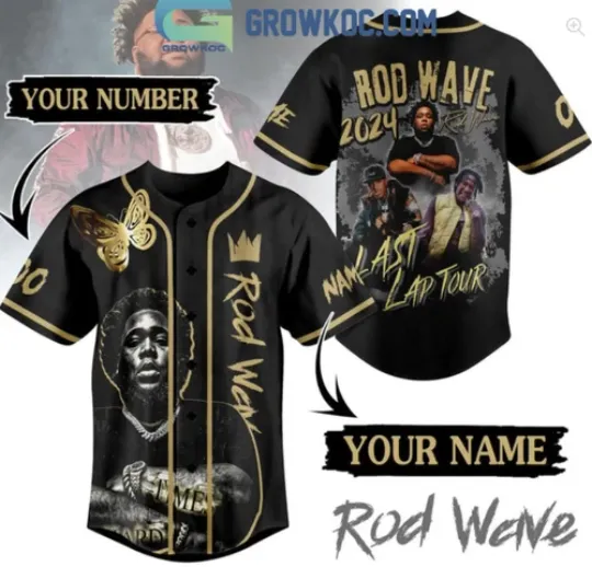 Rod Wave 2025 Last Lap Tour Hard Time Personalized Baseball Jersey