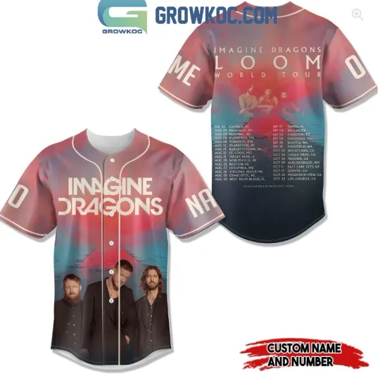 Loom World Tour Imagine Dragons 2025 Personalized Baseball Jersey