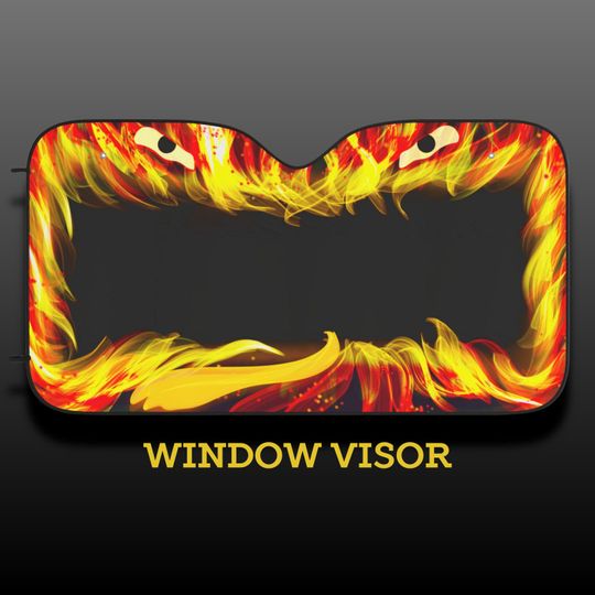 Black Calcifer Car Sunshades Car Visor Studio Ghibli Visor Susuwatari sunshade Vehicle Visor Sun Visor Sprites Windshield Visor Anime Fire