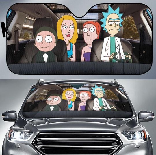 Rick and Rickandmorty Car Auto Sunshade, Rick Rickandmorty Car Decor, Rick & Rickandmorty Lover, Rick Rickandmorty Auto Sunshade, Car Sun Protector, Auto Decor Screen