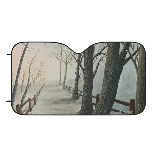 County Forrest Road Acrylic Painting Print Car Sun Shade by Lowell Tillman Jr.