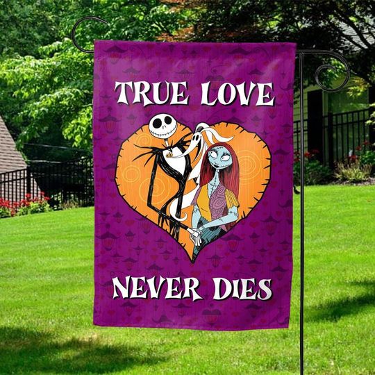Nightmare Before Christmas Garden Flag, Valentine's Day Flag Outdoor Decoration, Jack And Sally Valentine Gift