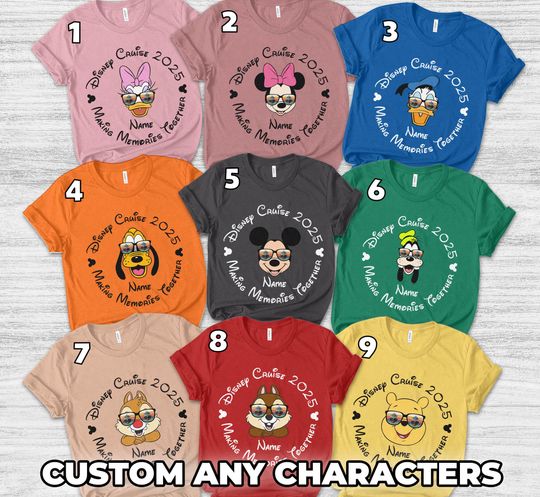 Personalized All Characters Mickey and Friends Disney Cruise 2025 shirts/Disney Wish Fantasy Magic Wonder Dream/Family Cruise shirt