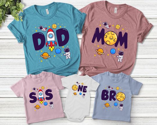Space family matching shirt, Astronaut Birthday Shirt, Matching Birthday Boy,Family Astronaut, Rocket Birthday Shirts,Birthday Space
