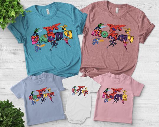 Custom Name Big Hero Birthday Shirt, Personalized Disney Big Hero 6 Baymax Gifts, Big Hero Characters Matching Tee, Disneyland WDW