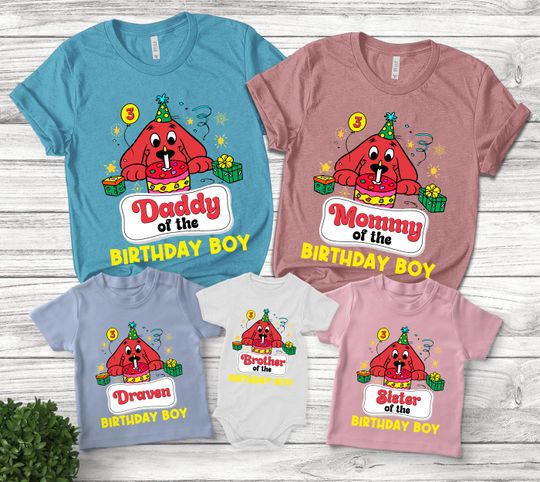 Clifford the Big Red Dog Family Birthday Shirt/Red Dog Birthday Shirt/Red Dog BirthdayBoy Shirt/Dog Party Matching Shirt