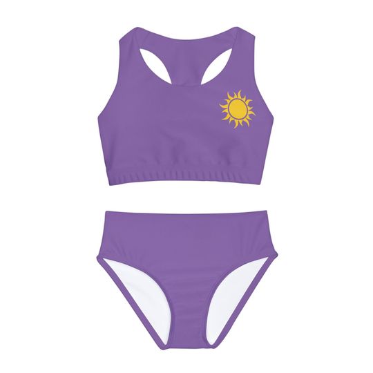 Rapunzel Two Piece Swimsuit, Disney Princess Bathing Suit, Swimwear, Fairytale Bikini Set, Kids Beach Wear, Mommy and Me