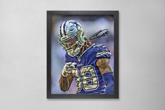 CeeDee Lamb Dallas Cowboys Poster Art Autographed football