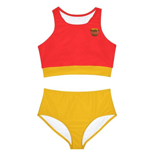 Winnie the Pooh Inspired Bikini Set,  Color Swimsuit, Swimwear, Beachwear, Summer Fashion, Disney Vacation Outfit, Hunny, Honey