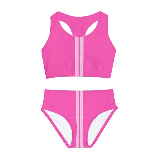 Baby Doll Pink Girls Two Piece Swimsuit