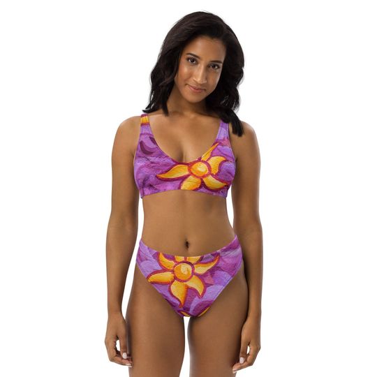 Tangled Rapunzel High-Waisted Bikini, Disney Inspired Swimsuit, Tangled Rapunzel Swimsuit, Disney Tangled Rapunzel Bikini,