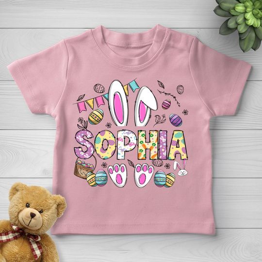 Easter Girls Shirt, Personalized Bunny Girls Shirt, Kids Easter Shirt, Easter Toddler, Custom Easter Bunny Shirt, Girls Easter Gift
