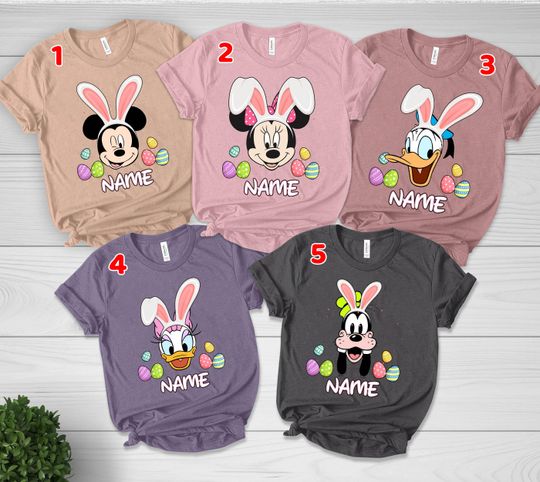 Custom Disney Easter Family Egg Shirt, Personalized Disney Easter Mickey And Friends Shirt, Easter Disney Family Matching Trip Tee