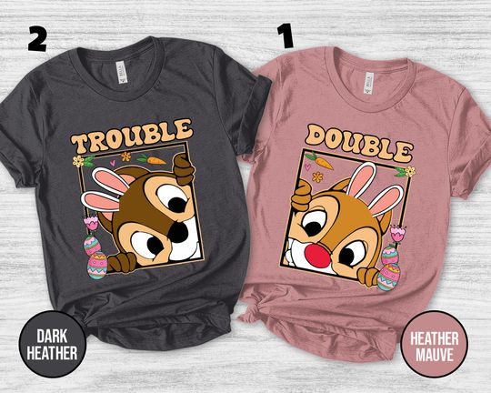 Chip and Dale Easter shirt/Double Trouble Easter Shirt/Disney Easter Shirts/Disney Family Shirts/Disney Happy Easter/Disney Easter