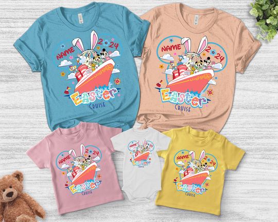 Personalized Mickey & Friends Disney Easter Cruise 2025 shirt/Disney Family Easter Shirt/Easter Bunny Eggs Shirt/Mickey Rabbits shirt