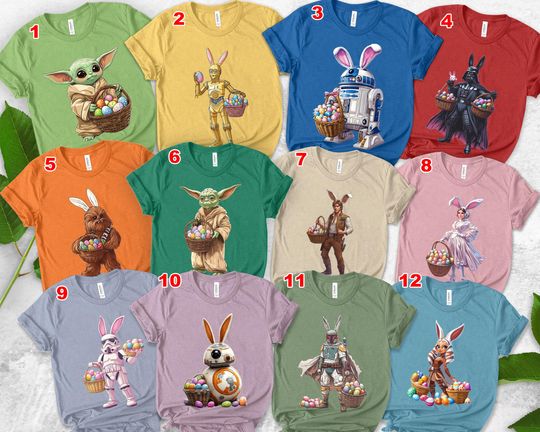 Personalized Star Wars Happy Easter 2025 Shirt, Cute Bunnies Easter Shirt, Disneyland Family Matching Tee, Disneyland Trip Outfits