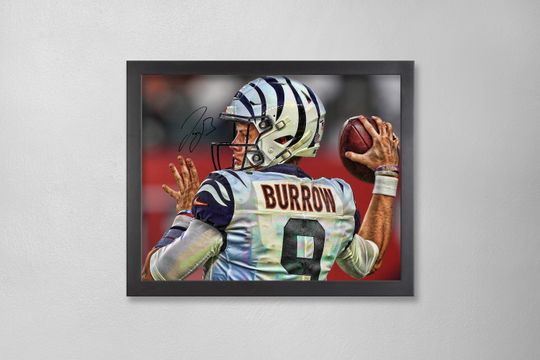 Joe Burrow Cincinnati Bengals Poster Art Autographed football