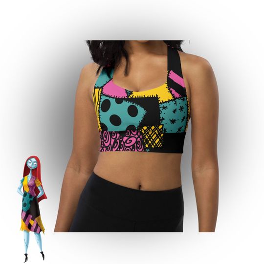 Womens Sally sports bra Nightmare Before Christmas activewear Disney workout clothes top run Disney Marathon
