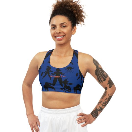 Anime Fan Blue Seamless Sports Bra