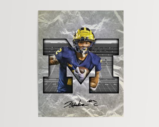 Blake Corum Michigan Wolverines NCAA College Football Poster