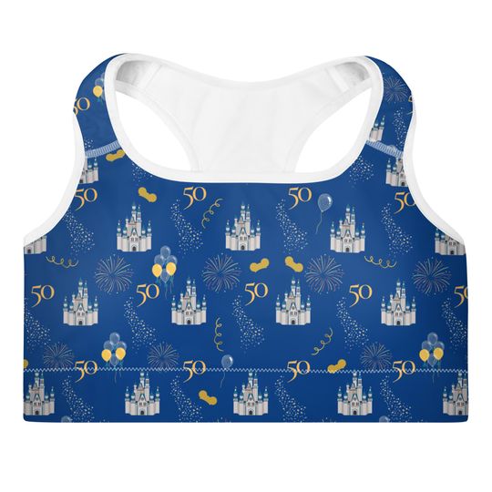 50th Anniversary Celebration Padded Sports Bra  Princess Marathon Costume  Dopey Run