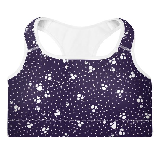 Polka Dot Navy Padded Sports Bra  running Costume  Running Outfit  Polka Dot Sets