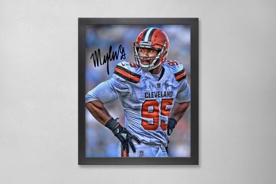 Myles Garrett Cleveland Browns Poster Art Autographed football