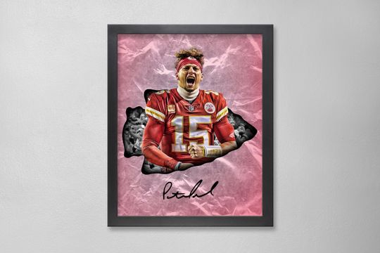 Patrick Mahomes Kansas City Chiefs Poster Art Autographed football
