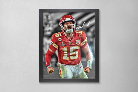 Patrick Mahomes Kansas City Chiefs Poster Art Autographed football